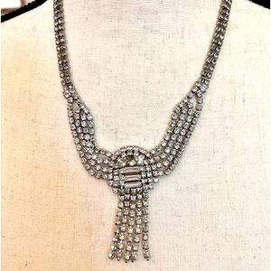VTG Icy Rhinestone Cascading Waterfall Necklace